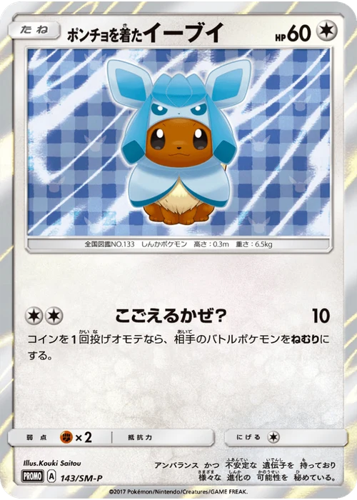 ポンチョを着たイーブイ