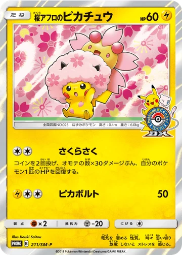 桜アフロのピカチュウ